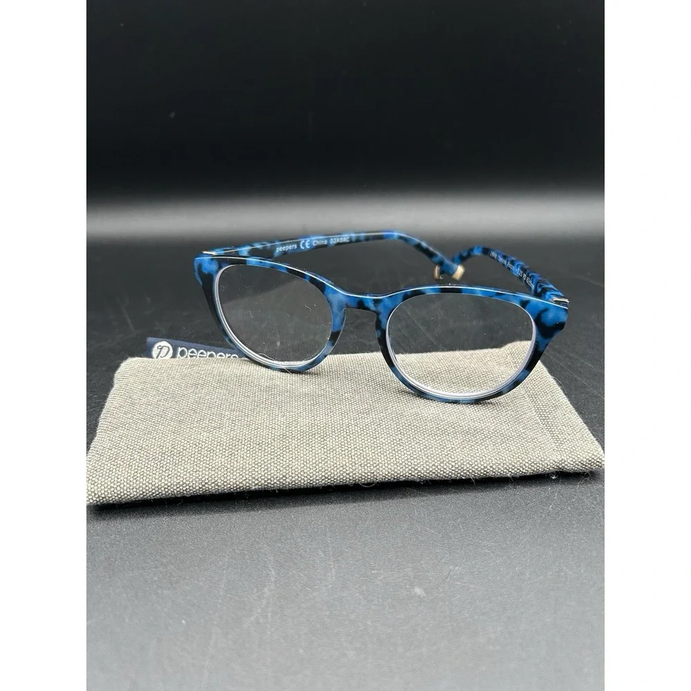 Peepers Canyon Bluelight Reading Glasses +3.0 Blue Tortoise Frame